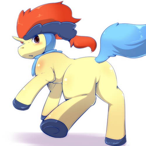 1:1 2012 ambiguous_gender blush butt equid equine feral keldeo keldeo_(ordinary_form) legendary_pok&eacute;mon looking_at_viewer looking_back low_res mammal nintendo okunawa pok&eacute;mon pok&eacute;mon_(species) quadruped rear_view shaded shadow simple_background solo standing video_games white_background