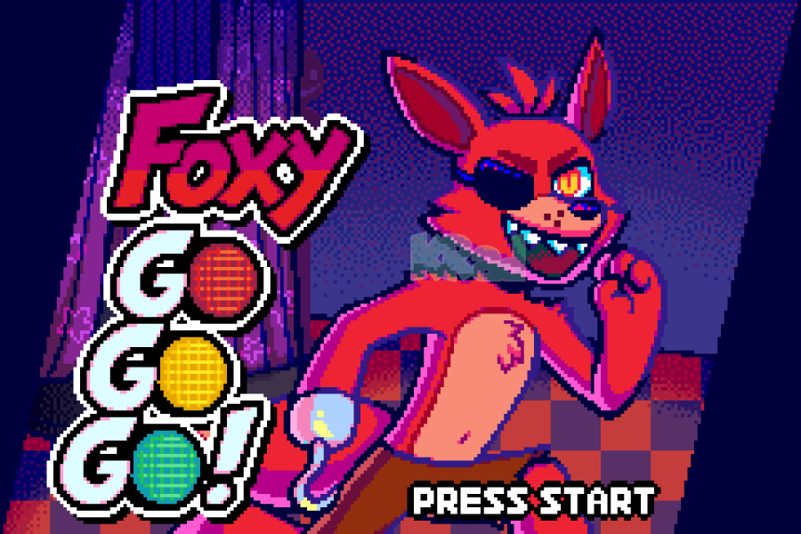 ! &gt;:d 2021 anthro barefoot bottomwear canid canine checkered_floor chest_tuft clothed clothing curtains digital_drawing_(artwork) digital_media_(artwork) english_text eye_patch eyewear fist five_nights_at_freddy's fox foxy_(fnaf) fur gameboy_advance hair hook hook_hand long_ears looking_at_viewer male mammal multicolored_body multicolored_fur navel nintendo open_mouth orange_body orange_fur pirate pixel raised_arm red_body red_ears red_fur red_hair running sharp_teeth short_hair shorts smile solo stage stage_curtains star teeth text toony topless topless_male tuft unikhroma video_games yellow_eyes