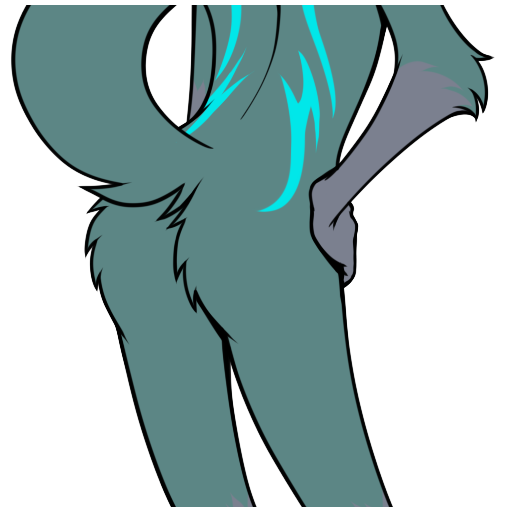 2019 alpha_channel ambiguous_gender anthro back_markings butt canid canine conditional_dnp faceless_character fox hand_on_hip mammal markings outline presenting raised_tail ratte scaeling_(scaeling) simple_background solo transparent_background tuft