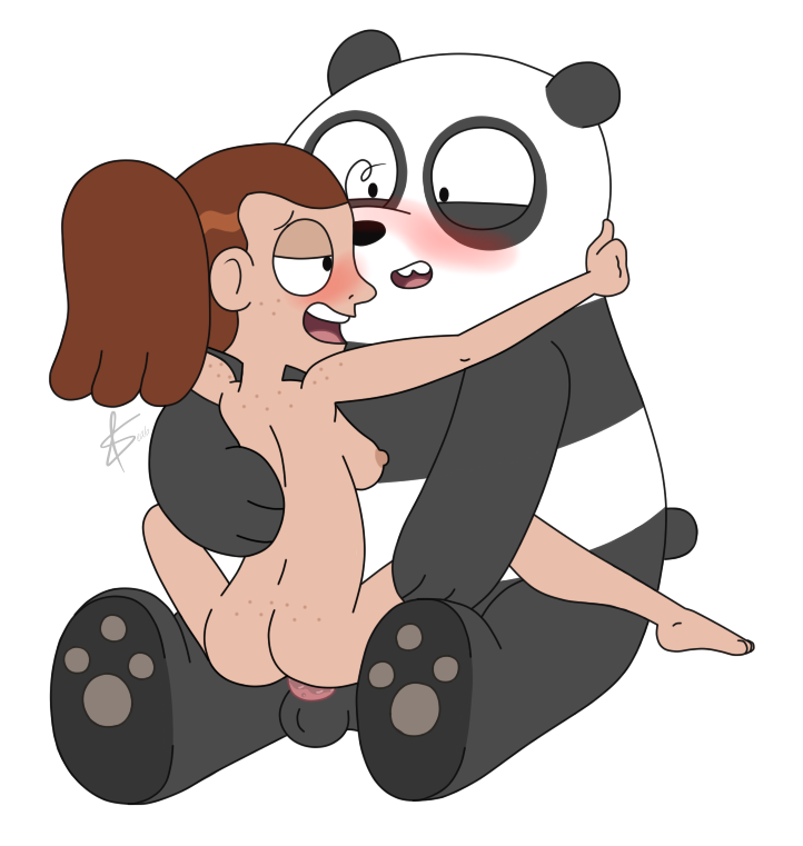 2018 alpha_channel anthro blush cartoon_network duo embrace female female_on_anthro female_on_top freckles giant_panda hair human human_on_anthro interspecies lucy_(wbb) male male/female male_on_bottom male_on_human mammal on_bottom on_top panda_(wbb) ponytail seab simple_background transparent_background ursid we_bare_bears