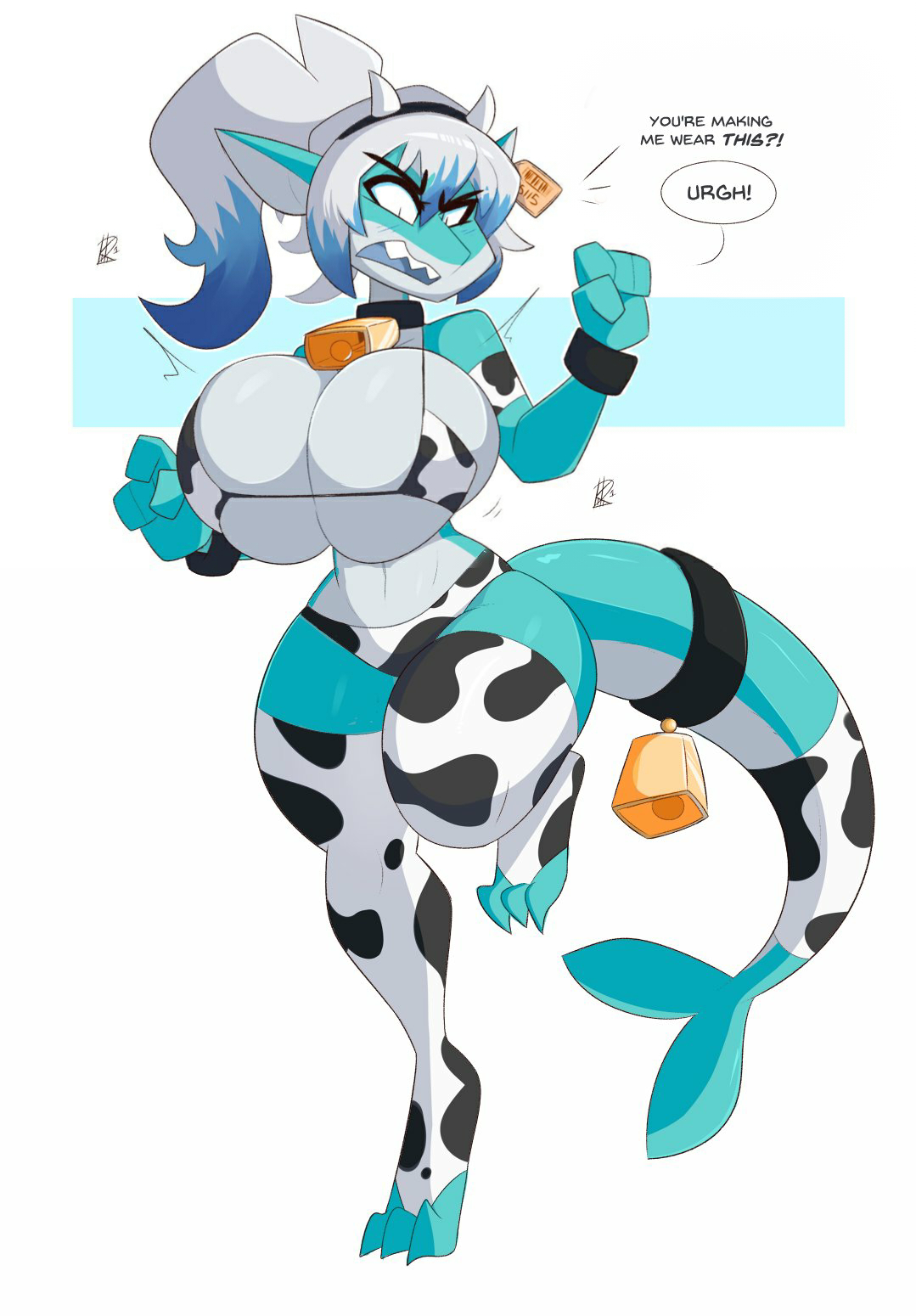 The Big ImageBoard (TBIB) - angry animal genitalia animal penis animal  print anthro big breasts bikini breast expansion breasts butt clothed  clothing cow print cowbell cowkini ear tag edit english text expansion