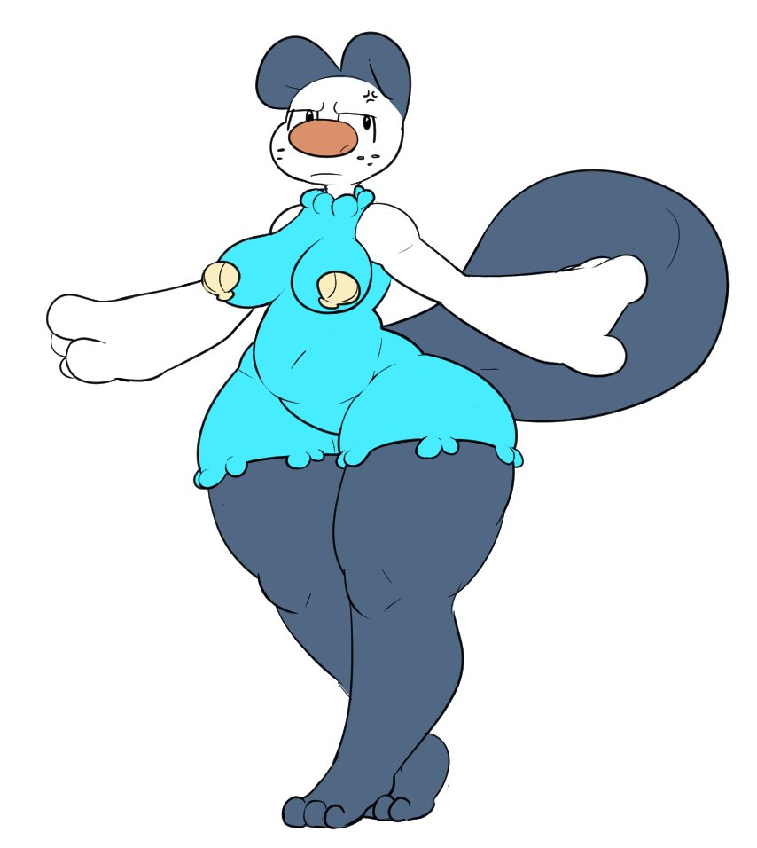 anthro beaver clothing costume curvy_figure female freckles huge_thighs mammal mizu_(onetiredbear) nintendo onetiredbear oshawott pasties pok&eacute;mon pok&eacute;mon_(species) rodent seashell_bra solo thick_thighs video_games voluptuous