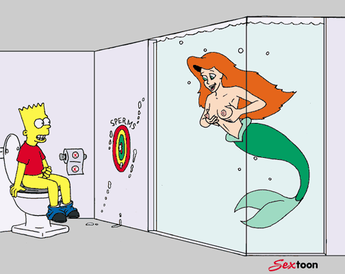 animated ariel bart_simpson crossover disney sextoon the_little_mermaid the_simpsons