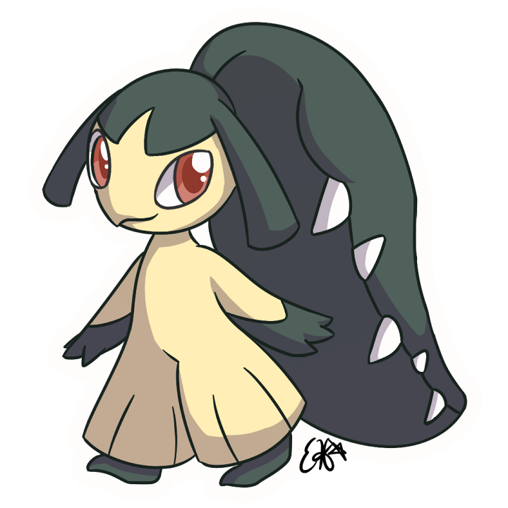 alpha_channel ambiguous_gender biped emilythepenguin feral looking_at_viewer mawile nintendo outline pok&eacute;mon pok&eacute;mon_(species) red_eyes sharp_teeth signature simple_background solo standing teeth transparent_background video_games yellow_body
