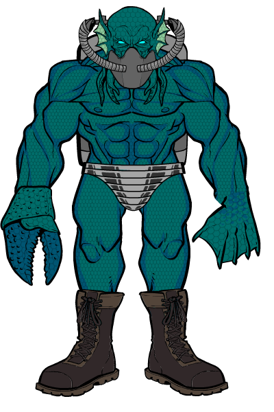 2:3 air_tank alpha_channel blue_body blue_eyes blue_skin boots clothing crab_claw footwear gills humanoid male membrane_(anatomy) sea_monster tentacles underwear unknown_artist water_demon webbed_hands