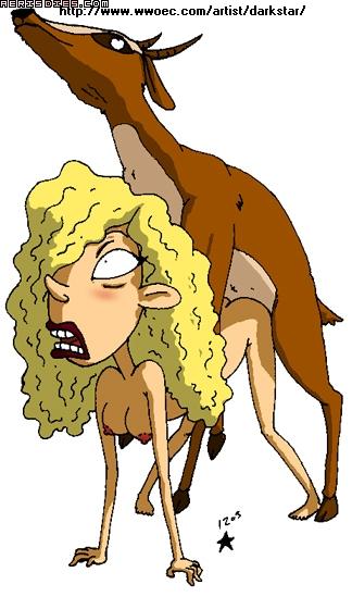 all_fours antelope bestiality blonde_hair breasts butt cartoon darkstar debbie_thornberry doggystyle female feral from_behind hair hooves human human_on_feral interspecies long_hair male mammal nickelodeon nude penetration sex straight the_wild_thornberrys toony wild_thornberrys