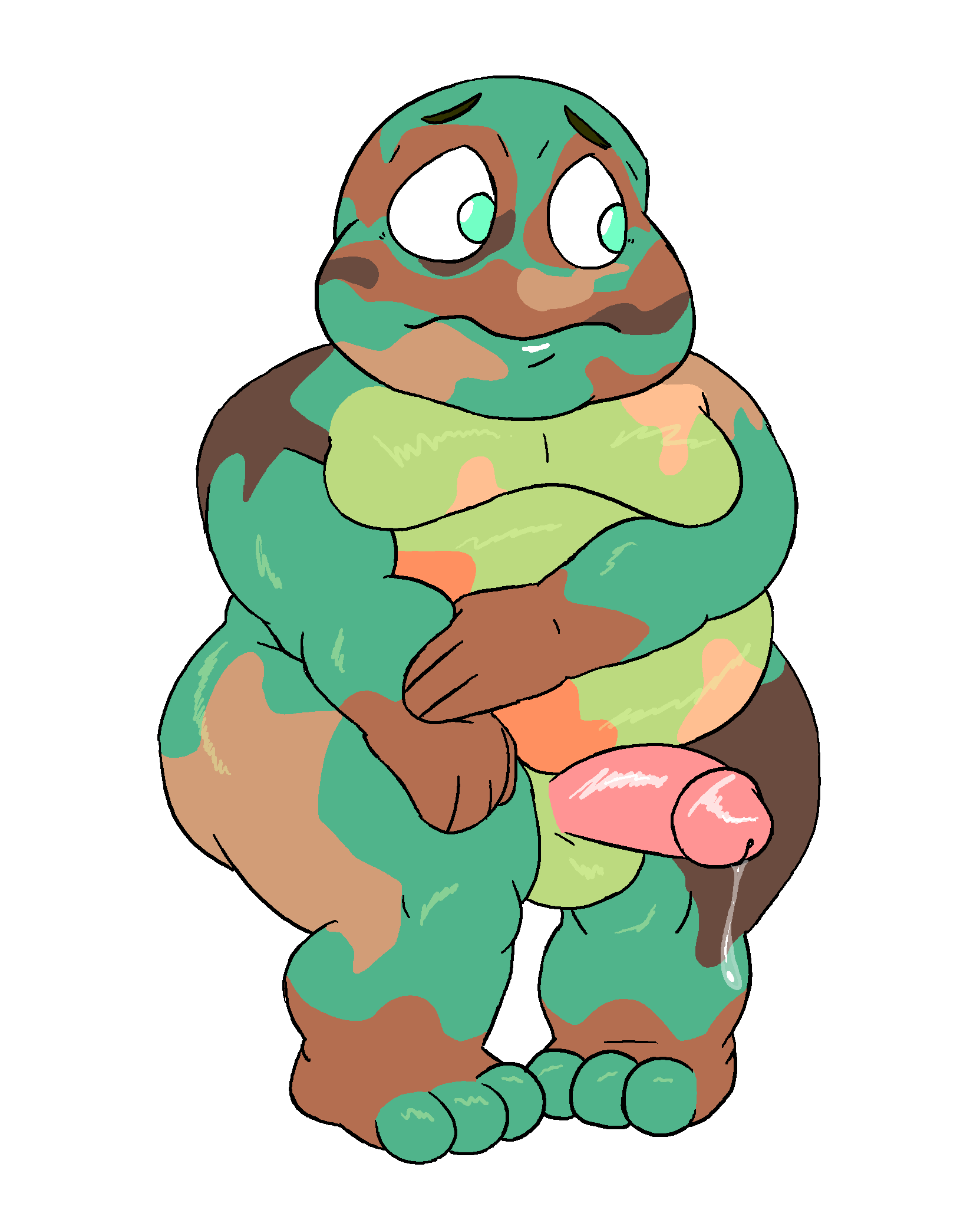 alpha_channel amphibian animal_crossing anthro balls belly big_belly border camofrog_(animal_crossing) chubby_male erection frog genitals hi_res male moobs nintendo nood1e nude overweight overweight_male penis shy slightly_chubby solo transparent_border video_games