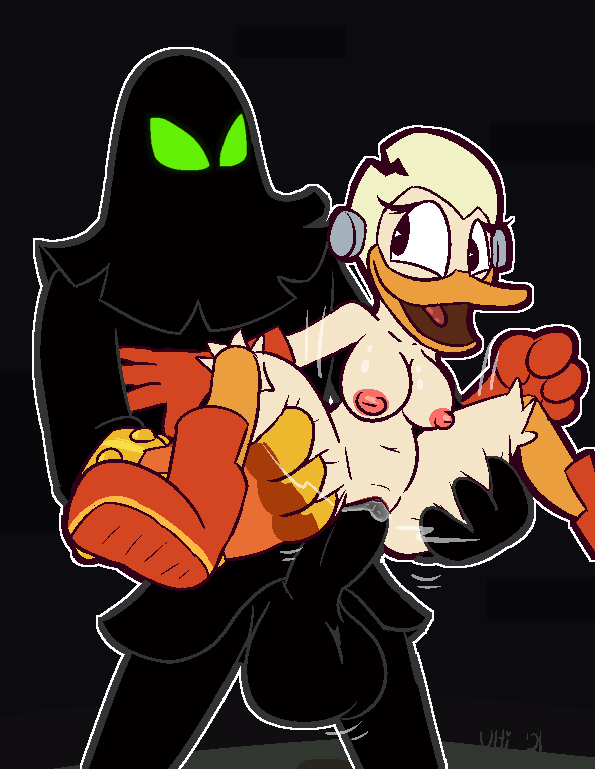 2021 4_fingers anatid anseriform anthro anthro_penetrated avian balls beak big_balls big_breasts big_penis bird black_background black_balls black_body black_clothing black_eyes black_headwear black_penis bodily_fluids boots breasts carrying clothing disney duck ducktales ducktales_(2017) duo feathers female female_penetrated fingers footwear front_view genital_fluids genitals gloves green_eyes hair handwear headgear headwear hi_res huge_balls huge_penis humanoid humanoid_on_anthro humanoid_penetrating humanoid_penetrating_anthro interspecies larger_humanoid larger_male looking_at_another looking_back male male/female male_penetrating male_penetrating_female mostly_nude nipples no_pupils open_mouth orange_beak orange_boots orange_clothing orange_footwear penetration penis pepper_(ducktales) phantom_blot precum pussy red_boots red_clothing red_footwear red_gloves red_nipples red_pussy sex shadow_creature simple_background size_difference smaller_anthro smaller_female smaller_penetrated smile stand_and_carry_position standing standing_sex tan_body tan_feathers tan_hair ultilix unknown_species vaginal vaginal_penetration