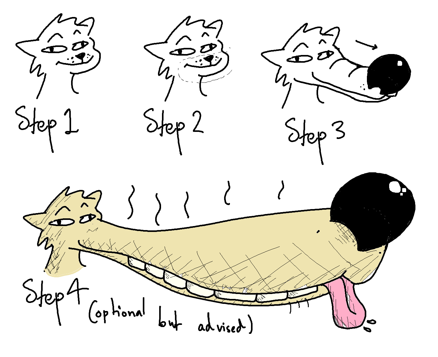 big_nose diagram growth hyper_snout hyper_teeth long_snout protzermotzer smile snout snout_growth solo stink_lines tongue tongue_out transformation