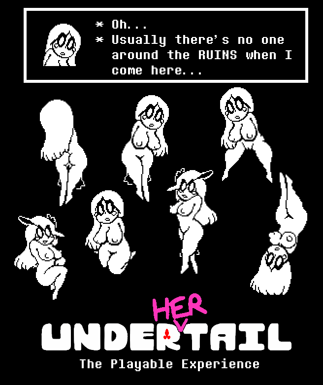 alternate_universe breasts female genitals ghost hatbeemo humanoid monster monster_girl_(genre) napstablook nipples pussy solo spirit under(her)tail undertale upside_down video_games