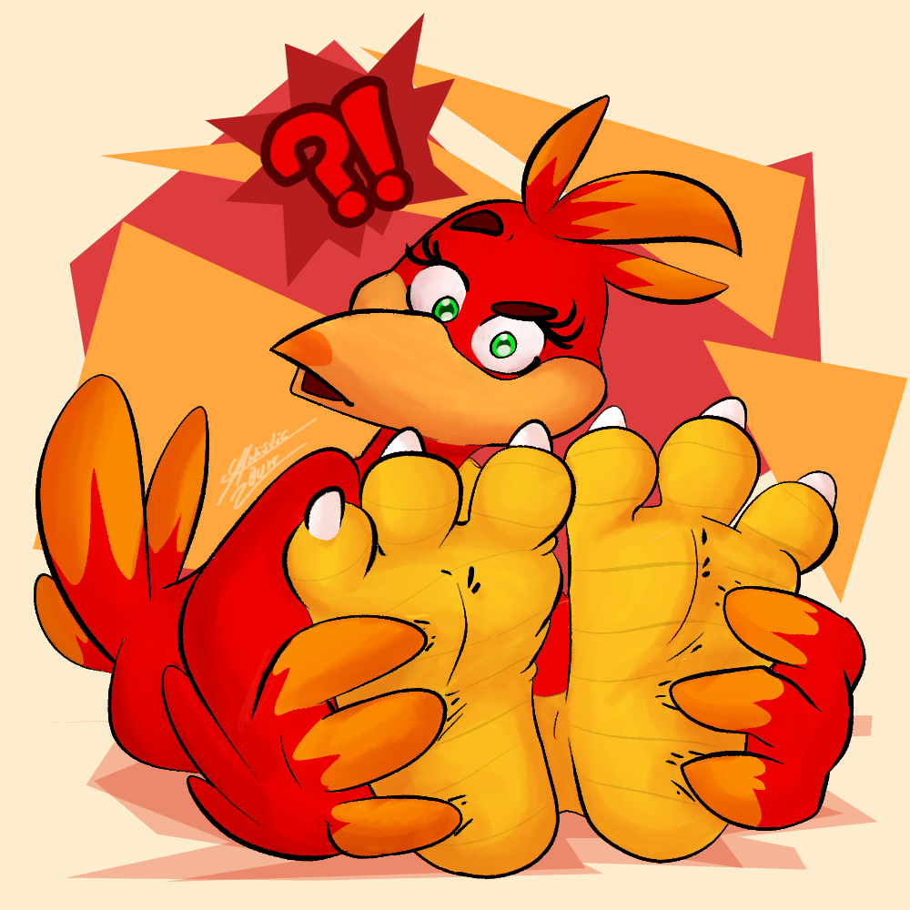 ! 1:1 2021 3_fingers 3_toes ? artisticburr_(artist) avian banjo-kazooie barefoot beak biped bird bird_feet breegull butt claws confusion digital_drawing_(artwork) digital_media_(artwork) digitigrade exercise eyebrows eyelashes feather_hair feather_hands feather_tuft feathered_wings feathers feet female feral fingers foot_focus foreshortening front_view green_eyes hair head_tuft kazooie looking_at_viewer multicolored_hair orange_hair pseudo_hair raised_eyebrow rareware red_hair sharp_claws signature simple_background sitting soles solo spread_toes stretching tail_feathers tail_tuft talons teasing thick_eyebrows tickling tickling_feet toe_claws toes tuft two_tone_hair video_games wings workout