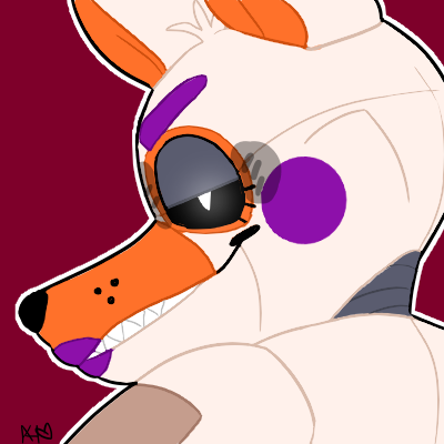 2018 alternate_version_at_source animatronic anthro big_ears black_nose black_sclera canid canine close-up eyelashes female five_nights_at_freddy's five_nights_at_freddy's_world fox fur glowing glowing_eyes half-closed_eyes icon lipstick lolbit_(fnaf) looking_at_viewer looking_back looking_back_at_viewer low_res machine makeup mammal multicolored_ears narrowed_eyes orange_ears portrait purple_lipstick red_background robot rosy_cheeks simple_background sister_location smug snazzamazing solo video_games white_body white_ears white_eyes white_fur