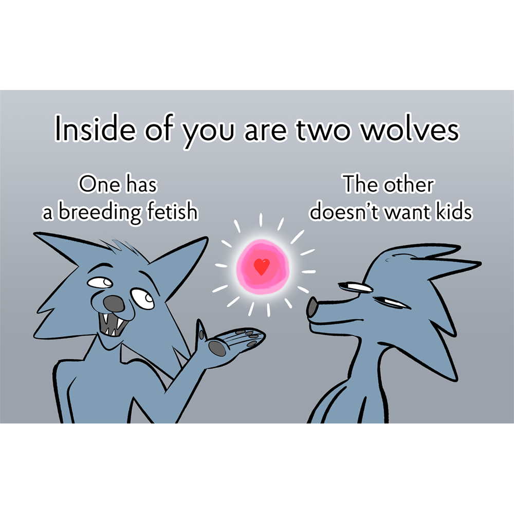 &lt;3 1:1 alpha_channel anthro burgerpocalypse canid canine canis duo english_text humor letterbox male mammal meme ovum simple_background simplistic teeth text wolf