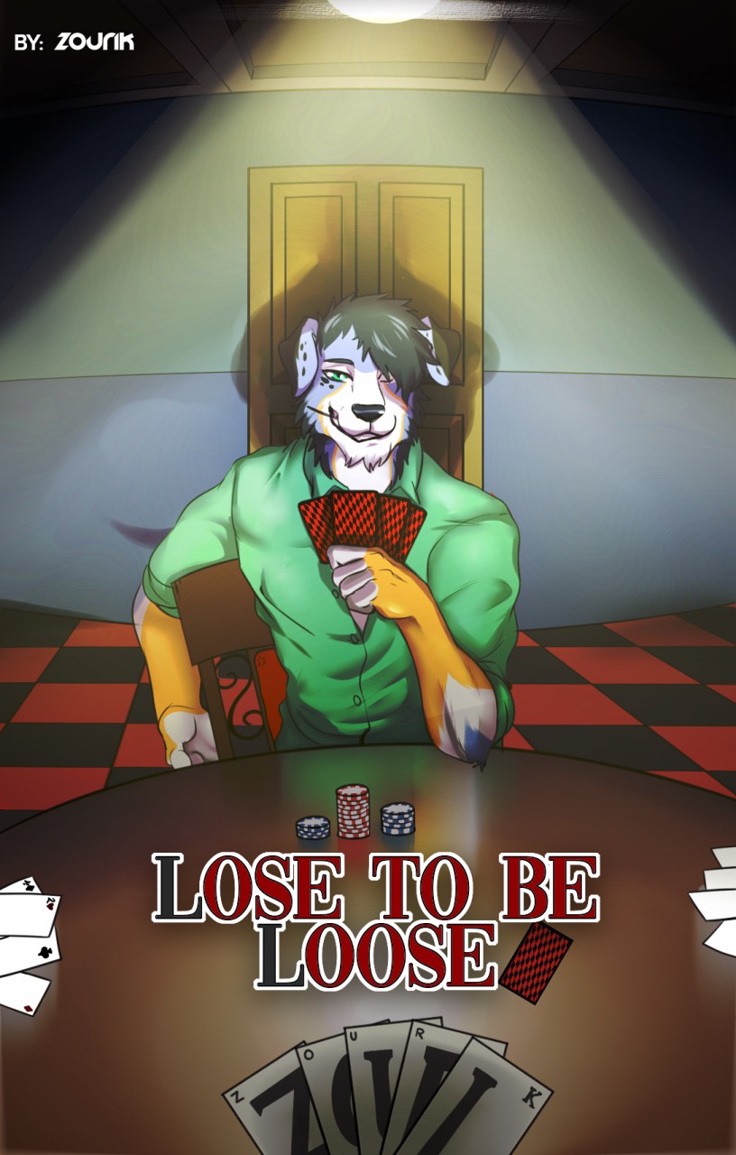 anthro black_hair blue_body blue_fur canid canine canis card chair clothing comic confident cover cover_art cover_page domestic_dog fur furniture gambling green_clothing green_eyes green_shirt green_topwear grin hair hi_res holding_cards husky male mammal multicolored_body multicolored_fur nordic_sled_dog orange_body orange_fur playing playing_card poker poker_chip ryan_(zourik) shadow shirt sitting smile solo spitz table toothpick topwear white_body white_fur zourik
