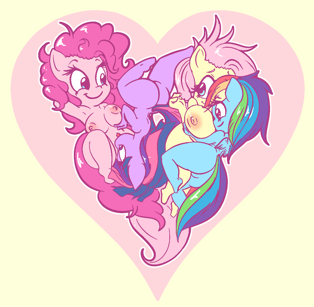 &lt;3 anthro big_breasts big_butt breast_squeeze breasts butt equid equine female female/female fluttershy_(mlp) friendship_is_magic group hair happy hasbro horse hug licking_belly mammal messy_hair my_little_pony pinkie_pie_(mlp) pony rainbow_dash_(mlp) small_breasts smile snus-kun twilight_sparkle_(mlp)