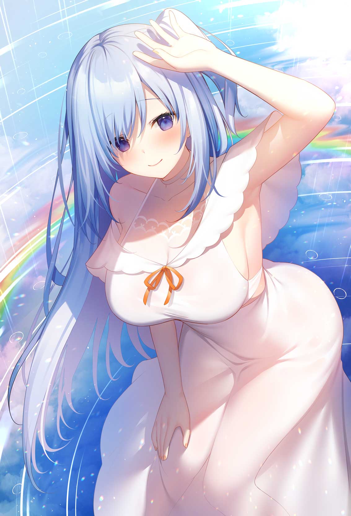 cleavage dress emori_miku emori_miku_project miko_92 see_through