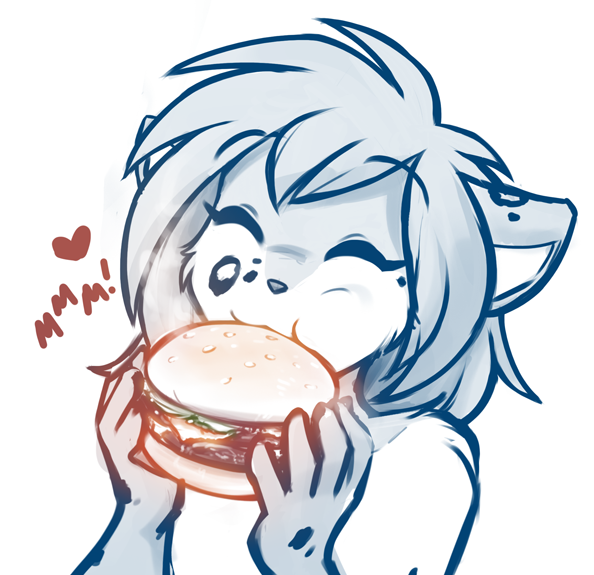 &lt;3 2021 anthro burger canid canine casual_nudity conditional_dnp eating eyes_closed felid female food fur happy holding_food holding_object hybrid kathrin_vaughan keidran mammal meme monochrome nude pantherine simple_background sketch solo spots spotted_body spotted_fur tom_fischbach twokinds webcomic white_background