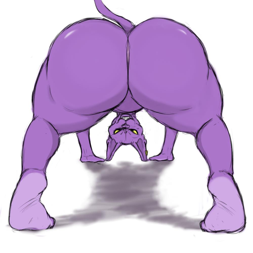 anthro anus balls beerus big_butt bubble_butt butt domestic_cat dragon_ball dragon_ball_super feet felid feline felis genitals gypsy_king_(artist) hairless hairless_cat huge_butt humanoid_feet hyper hyper_butt male mammal nude pose purple_body simple_background sphynx_(cat)