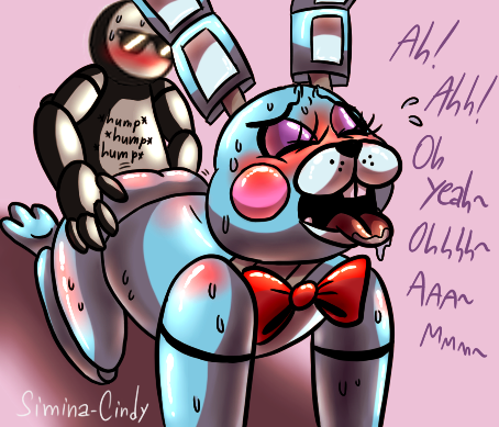 ahegao ambiguous_gender ambiguous_penetrated ambiguous_penetration animatronic anon anthro blue_body blush bodily_fluids bow_tie buckteeth dialogue drooling eyes_closed five_nights_at_freddy's five_nights_at_freddy's_2 freckles girly lagomorph leporid looking_pleasured low_res machine male male/ambiguous male_penetrating male_penetrating_ambiguous mammal open_mouth penetration rabbit red_cheeks robot saliva saliva_on_tongue simina-cindy sweat teeth tongue tongue_out toy_bonnie_(fnaf) video_games