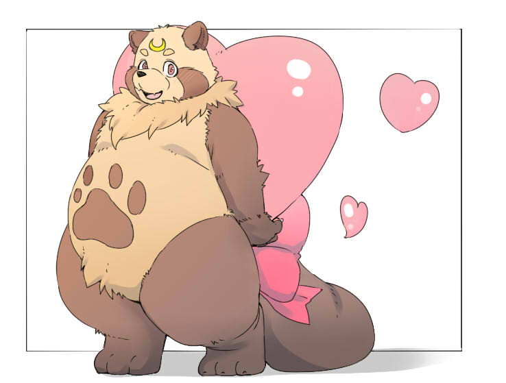 &lt;3 2021 anthro belly biped brown_body brown_fur canid canine fur humanoid_hands inunoshippo kemono mammal overweight raccoon_dog simple_background solo tanuki