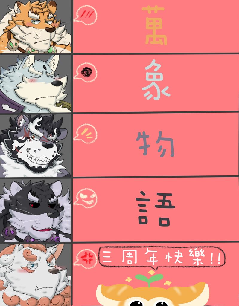 2021 asian_mythology avian beard black_hair black_nose black_sclera blue_eyes canid canine canis chinese_text east_asian_mythology eyebrows eyes_closed facial_hair facial_scar feathers felid foo_dog fur green_eyes grey_body grey_fur hair horn japanese_mythology komainu law_(sdorica_sunset) long_hair mammal multicolored_body multicolored_feathers multicolored_fur mythology orange_body orange_eyebrows orange_fur orange_hair pang pantherine prayer_beads puggi red_eyes scar sdorica short_hair striped_body striped_fur stripes text tiger toothy_grin toyokuni translation_request two_tone_body two_tone_feathers two_tone_fur white_body white_eyebrows white_fur white_hair wolf xianwolf_m yao_(sdorica) yōkai