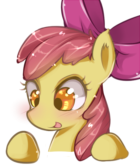 2013 alpha_channel amber_eyes ambiguous_gender apple_bloom_(mlp) blush equid equine eyelashes friendship_is_magic horse hua113 mammal my_little_pony open_mouth pony portrait ribbons simple_background smile solo transparent_background yellow_body