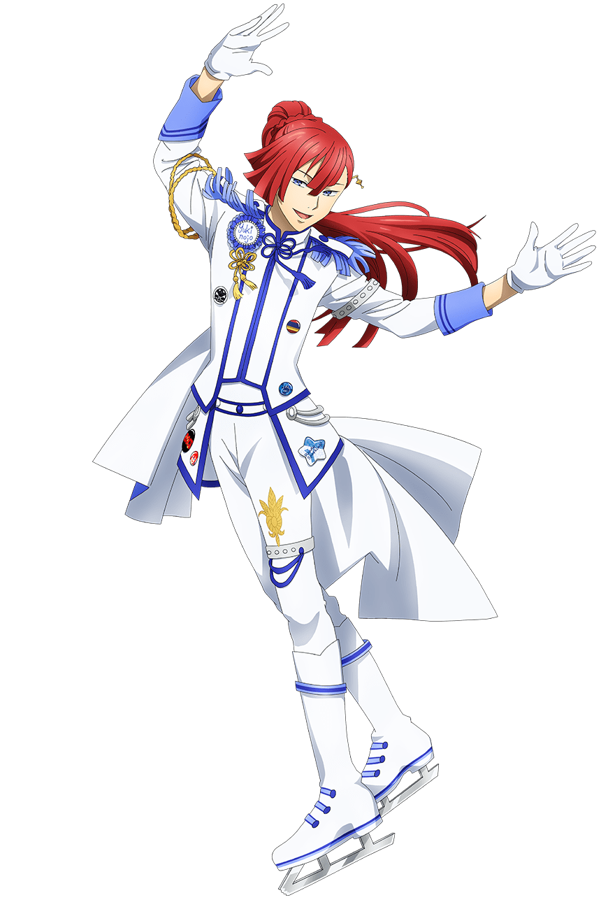 1boy aiguillette arm_up blue_eyes boots epaulettes full_body gloves hand_up highres ice_skates jacket king_of_prism king_of_prism:_shiny_seven_stars long_hair long_sleeves looking_at_viewer male_focus official_art open_mouth pants ponytail pretty_rhythm pretty_series red_hair second-party_source simple_background skates smile solo standing tachi-e tachibana_yukinojou transparent_background white_footwear white_gloves white_jacket white_pants