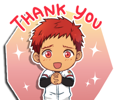 1boy bacchikoi! baseball_uniform facing_viewer furrowed_brow gradient_background kanada_toshu light_blush long_sleeves lowres male_focus mikkoukun open_mouth outline pink_background red_eyes red_hair short_hair smile solo sparkle sportswear sticker_(medium) tan thank_you white_outline