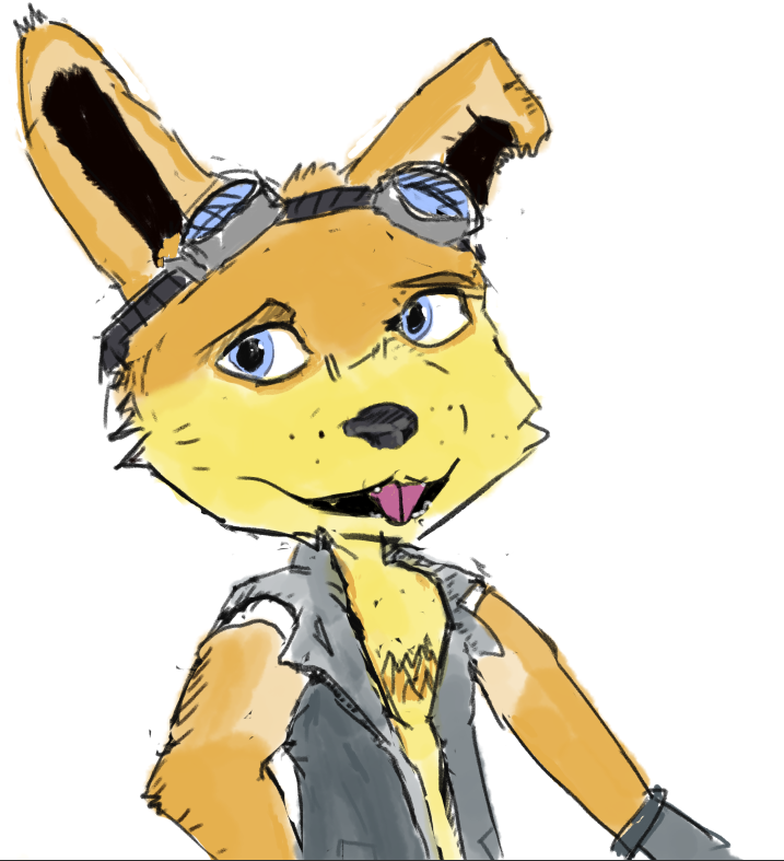 beakcore clothing daxter eyewear goggles jacket jak_and_daxter male mammal mustelid naughty_dog ottsel solo sony_corporation sony_interactive_entertainment tongue topwear video_games