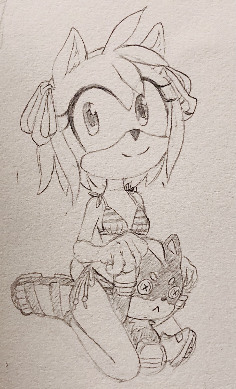 accessory amy_rose big_eyes bikini bikini_bottom bikini_top clothing cute_face eulipotyphlan female hair_accessory hair_bow hair_ribbon happy hedgehog hi_res male male/female mammal pattern_clothing pattern_underwear plushie princess_lemonchan ribbons shadow_the_hedgehog sonic_the_hedgehog_(series) striped_clothing striped_underwear stripes swimwear underwear