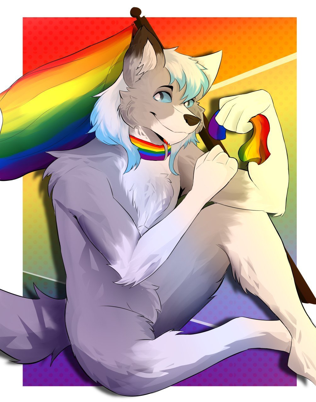 anthro canid canine canis dante_kinkade frickle hi_res lgbt_pride male mammal pride_(disambiguation) pride_colors solo wolf