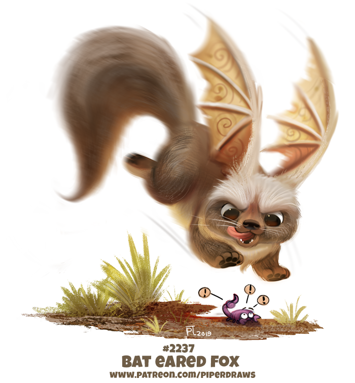! 2019 ambiguous_gender arachnid arthropod bat-eared_fox black_eyes brown_eyes brown_fur canine cryptid-creations feral fur grass humor licking licking_lips mammal membranous_wings open_mouth pawpads pounce pun scorpion simple_background solo tan_fur tongue tongue_out visual_pun whiskers white_background wings
