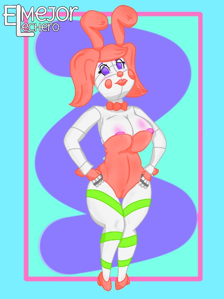 animatronic baby_(fnafsl) big_breasts breasts bunny_costume clothing costume elmejorlecheroart female five_nights_at_freddy's hair humanoid machine playboy_bunny purple_eyes red_hair robot robot_humanoid sister_location solo video_games white_body white_skin
