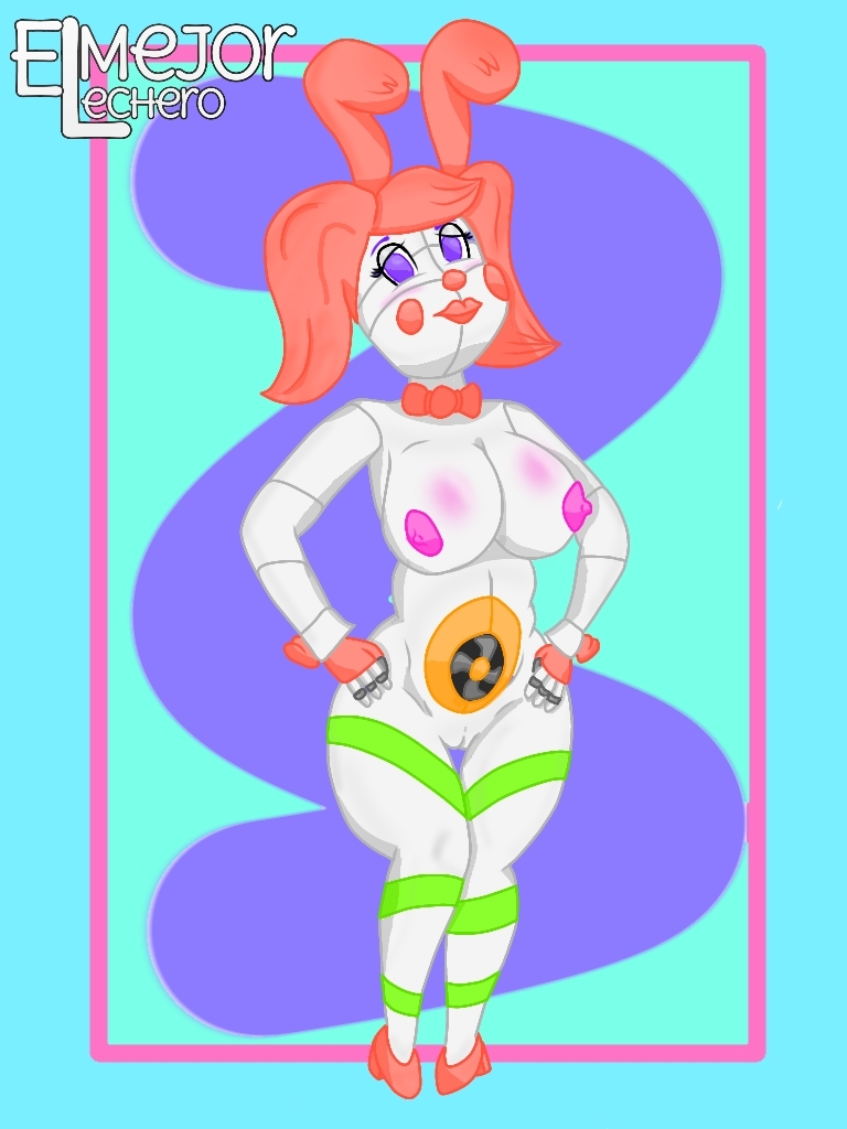 animatronic baby_(fnafsl) big_breasts breasts bunny_costume clothing costume elmejorlecheroart female five_nights_at_freddy's genitals hair humanoid machine nude pinup playboy_bunny pose purple_eyes pussy red_hair robot robot_humanoid sister_location solo video_games white_body white_skin