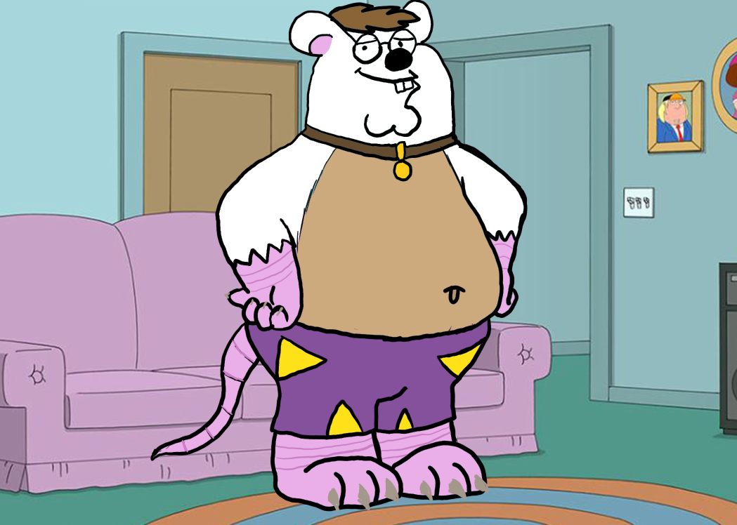 anthro bottomwear clothing collar eyewear family_guy furniture glasses humor living_room male mammal meme mouse murid murine overweight overweight_anthro overweight_male peter_griffin robbie_the_mouse robmouse67 rodent shorts sofa solo