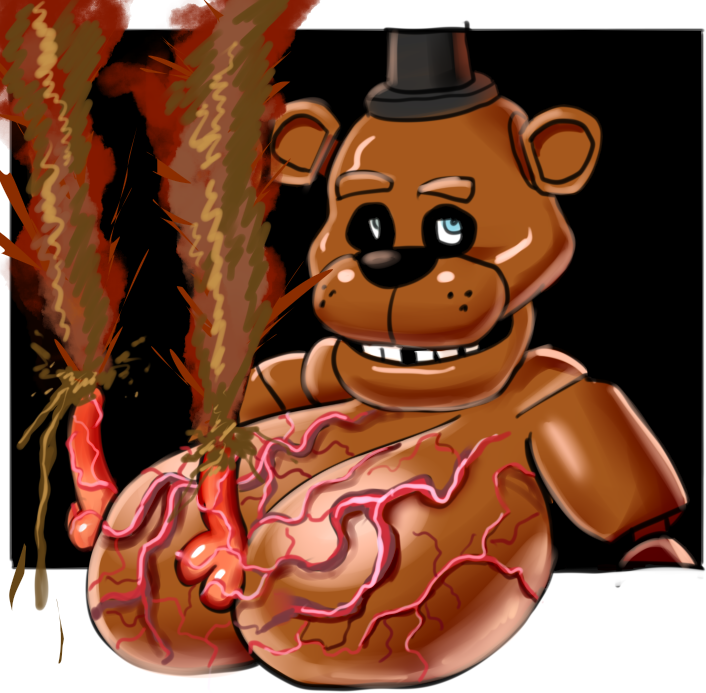 ambiguous_gender animatronic anthro breasts dicknipples feces five_nights_at_freddy's freddy_(fnaf) machine mammal pooping robot scat shitting_dicknipples solo unknown_artist ursid vein video_games what_has_science_done where_is_your_god_now