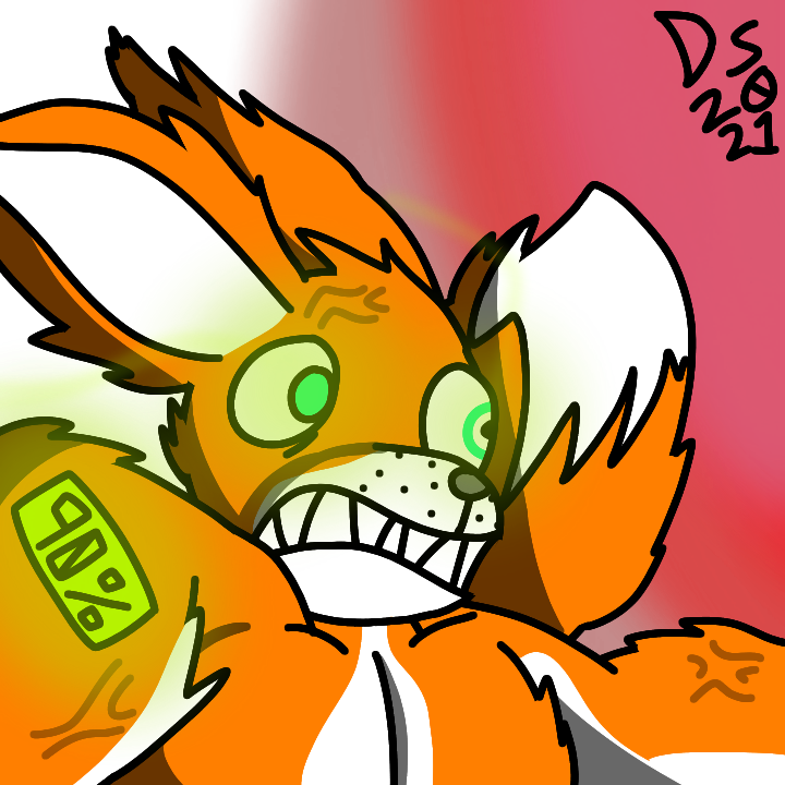 1:1 alpha_channel ambiguous_gender angry bust_portrait canid canine dipstick_tail doodle_spiral fox frown fur glowing glowing_eyes green_eyes mammal multicolored_body multicolored_fur multicolored_tail muscular orange_body orange_fur portrait sharp_teeth signature simple_background solo teeth transparent_background two_tone_body two_tone_fur vein white_body white_fur