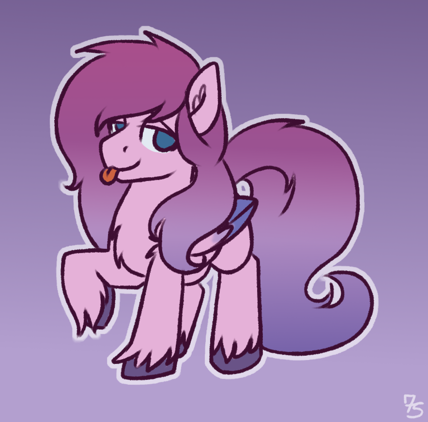 2021 equid equine feral fluffy hasbro looking_at_viewer mammal my_little_pony pegasus quadruped sevenserenity signature simple_background solo tongue tongue_out wings