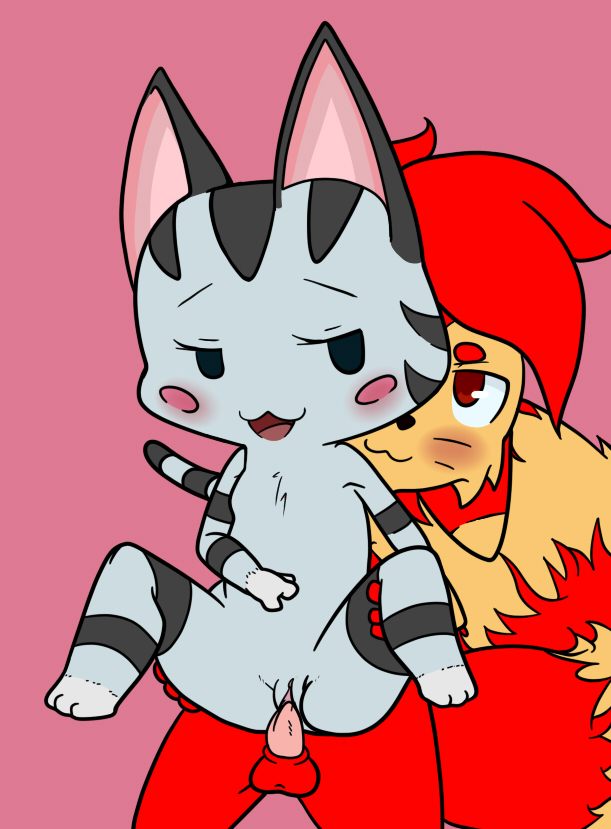 2018 animal_crossing anthro anthro_on_anthro anthro_penetrated anthro_penetrating anthro_penetrating_anthro balls blush canon_x_oc domestic_cat duo felid feline felis female female_penetrated four-pundo from_behind_position front_view fur furret genitals grey_body grey_fur joshy_furret lolly_(animal_crossing) male male/female male_penetrating male_penetrating_female mammal mustelid nintendo nude penetration penile penile_penetration penis penis_in_pussy pok&eacute;mon pok&eacute;mon_(species) pussy red_body red_fur sex stand_and_carry_position standing standing_sex stripes vaginal vaginal_penetration video_games