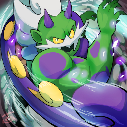 1boy colored_skin commentary_request facial_hair gen_5_pokemon green_skin horns legendary_pokemon lowres male_focus muscular muscular_male mustache pokemon pokemon_(creature) signature solo tom_(pixiv10026189) tornadus tornadus_(incarnate) watermark white_hair