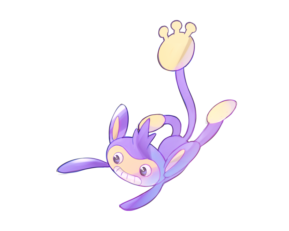 aipom ancesra animal_focus black_eyes commentary_request english_commentary full_body gen_2_pokemon grin happy jumping mixed-language_commentary no_humans partial_commentary pokemon pokemon_(creature) smile solo teeth transparent_background