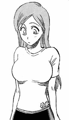 animated animated_gif bleach breast_expansion breasts gif inoue_orihime lowres monochrome orihime sudden_weight_gain weight_gain