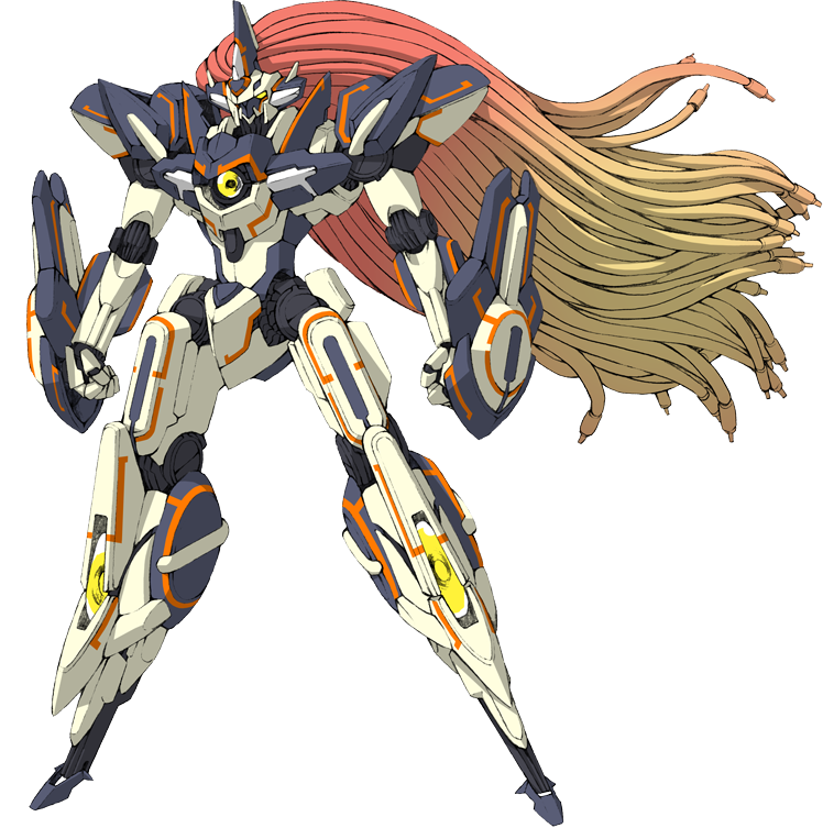 clenched_hands looking_ahead mecha no_humans official_art science_fiction solo standing super_robot super_robot_wars super_robot_wars_x-omega transparent_background van_ein yellow_eyes