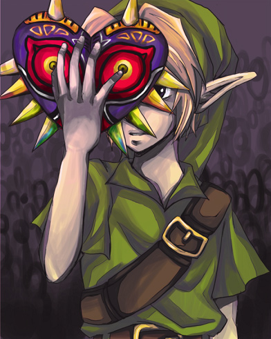 artist_request belt blonde_hair hat link lowres male_focus mask pointy_ears solo the_legend_of_zelda the_legend_of_zelda:_majora's_mask young_link