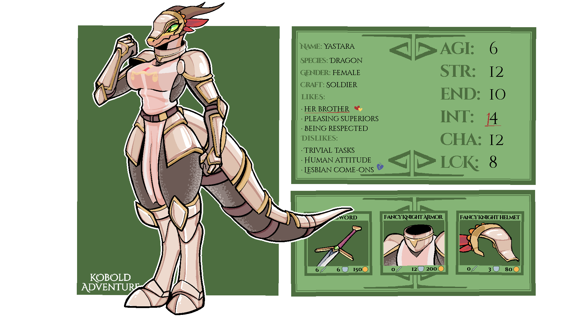 &lt;3 16:9 alpha_channel anthro armor breasts chainmail clothed clothing dragon english_text female headgear helmet hi_res horn knight kobold_adventure model_sheet quitetricky scalie simple_background solo story story_in_description text video_games warrior widescreen yastara_(kobold_adventure) yellow_body