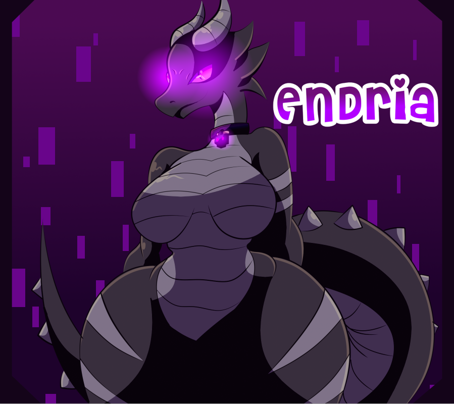 anthro breasts dragon ender_dragon female jean? minecraft purple_background purple_eyes scalie simple_background solo video_games wings