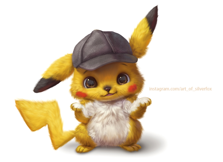 2018 ambiguous_gender barefoot brown_eyes clothing daww detailed detective_pikachu digital_drawing_(artwork) digital_media_(artwork) dipstick_ears feet feral fluffy fur hat headgear headwear long_ears looking_at_viewer male_(lore) mammal multicolored_ears nintendo pikachu pok&eacute;mon pok&eacute;mon_(species) pok&eacute;mon_detective_pikachu red_body red_fur rodent shrug silverfox5213 simple_background smile solo standing text tongue tongue_out url video_games watermark whiskers white_background white_body white_fur yellow_body yellow_fur