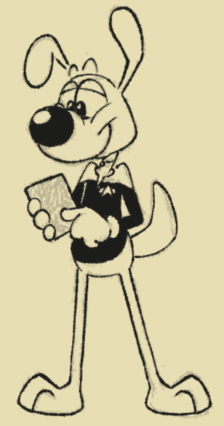 anthro bottomless bottomless_male canid canine canis clothed clothing domestic_dog doodle_(doodledoggy) doodledoggy gloves handwear holding_object looking_down male mammal monochrome padd partially_clothed solo starfleet starfleet_uniform tablet toonkind toony yellow_and_black