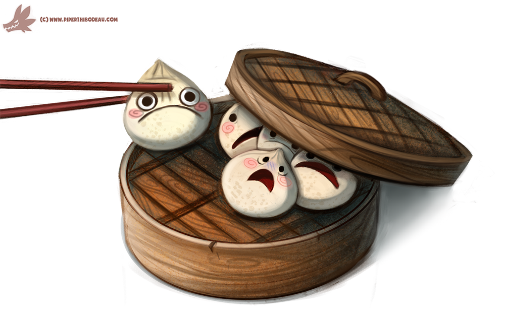 2015 ambiguous_gender animate_inanimate basket black_eyes blush chopsticks cryptid-creations dot_eyes food food_creature frown group open_mouth scared simple_background tan_body white_background