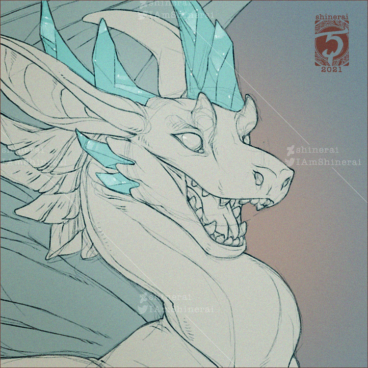 1:1 2021 digital_media_(artwork) dragon horn open_mouth shinerai smile teeth tongue